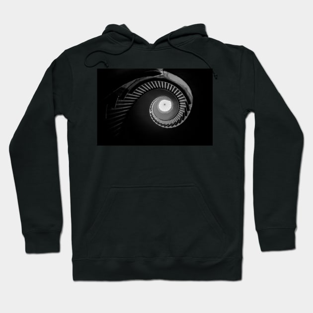 Spiral Staircase Black And White Hoodie by tommysphotos